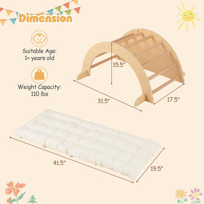 Kids Climbing Arch with Cushion Montessori Arch Climber/Rocker for Toddlers