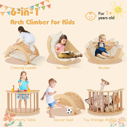 Kids Climbing Arch with Cushion Montessori Arch Climber/Rocker for Toddlers