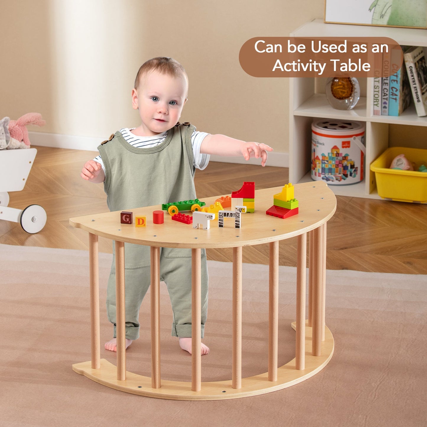 Kids Climbing Arch with Cushion Montessori Arch Climber/Rocker for Toddlers