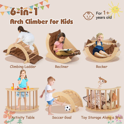 Kids Climbing Arch with Cushion Montessori Arch Climber/Rocker for Toddlers