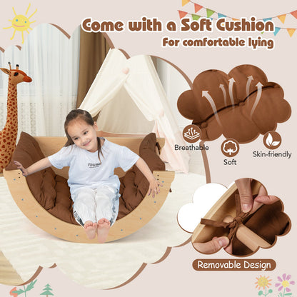 Kids Climbing Arch with Cushion Montessori Arch Climber/Rocker for Toddlers