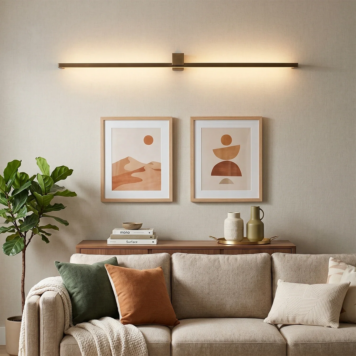 Kivana Brass Linear LED Wall Sconce