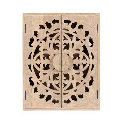 Saanvi Carved Wood Wall Cabinet