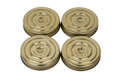 Le Parfait Screw Top Jar Lids, Colorful Plastic and Metal Replacement Lids