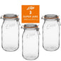 Le Parfait Super Jars, French Glass Canning Jars with Stainless Wire-Bail Clamp Lid