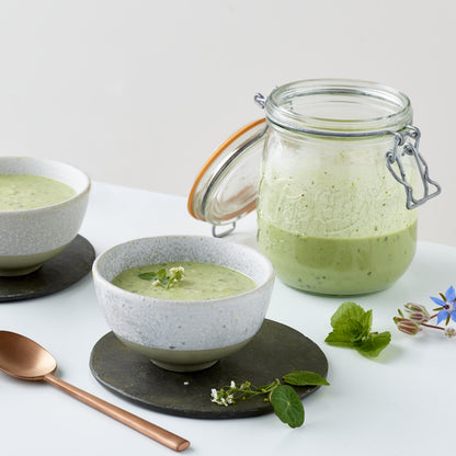 Le Parfait Super Jars, French Glass Canning Jars with Stainless Wire-Bail Clamp Lid