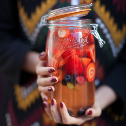 Le Parfait Super Jars, French Glass Canning Jars with Stainless Wire-Bail Clamp Lid