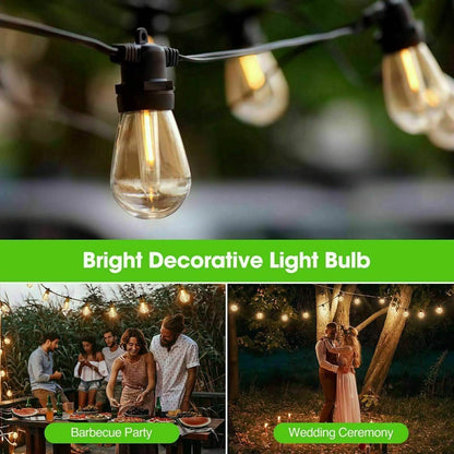 LED 15x S14 Bulbs Globe String Lights Commercial Grade Patio Outdoor Garden