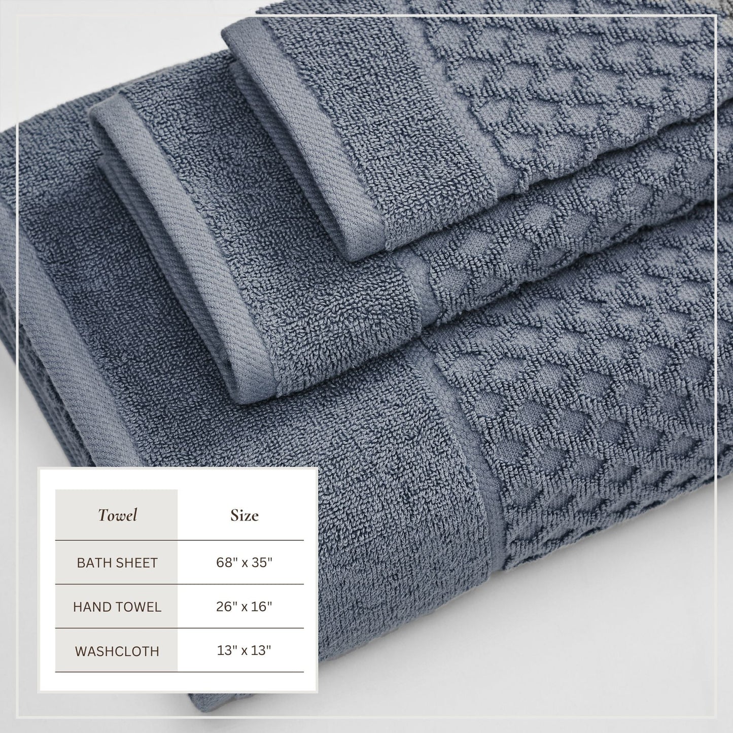 Cotton Diamond Waffle Weave Bath Towel Set - Grayson Collection