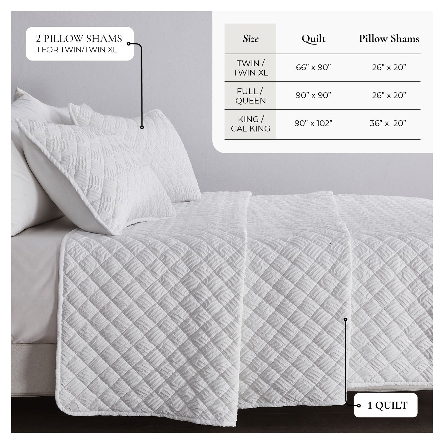 Diamond Embossed Quilt Set - Diamond Microsculpt Collection
