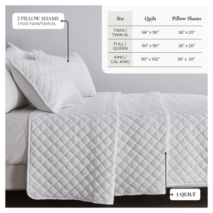 Diamond Embossed Quilt Set - Diamond Microsculpt Collection