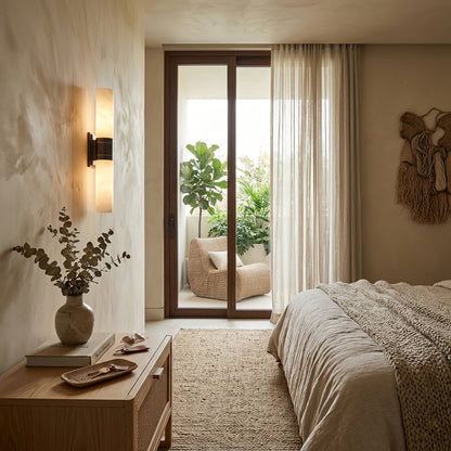 Linear Alabaster Dual Cylinder Light