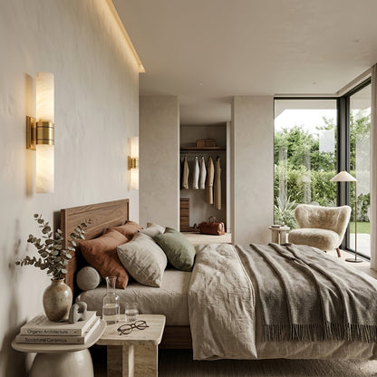 Linear Alabaster Dual Cylinder Light