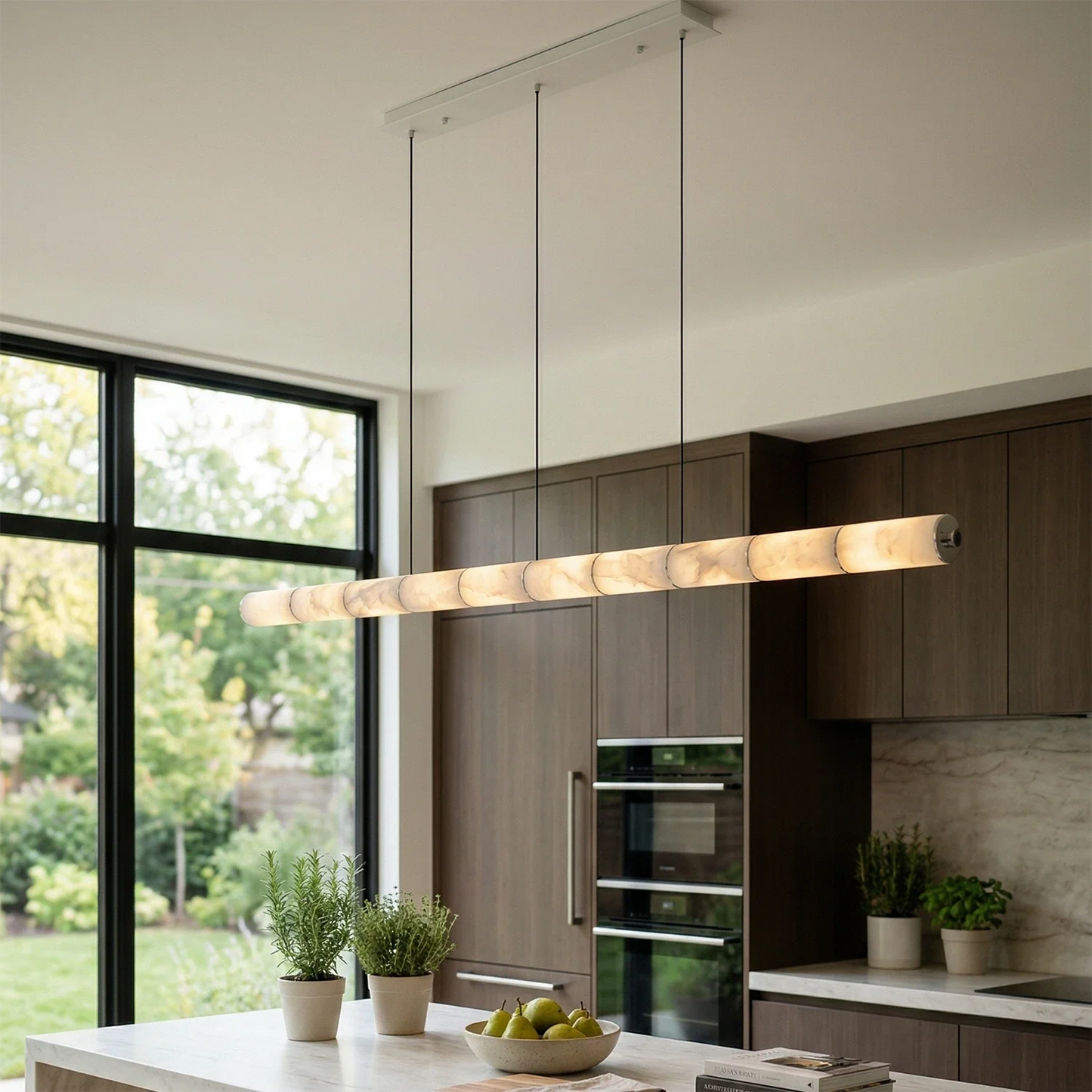 Linear Alabaster LED Chandelier