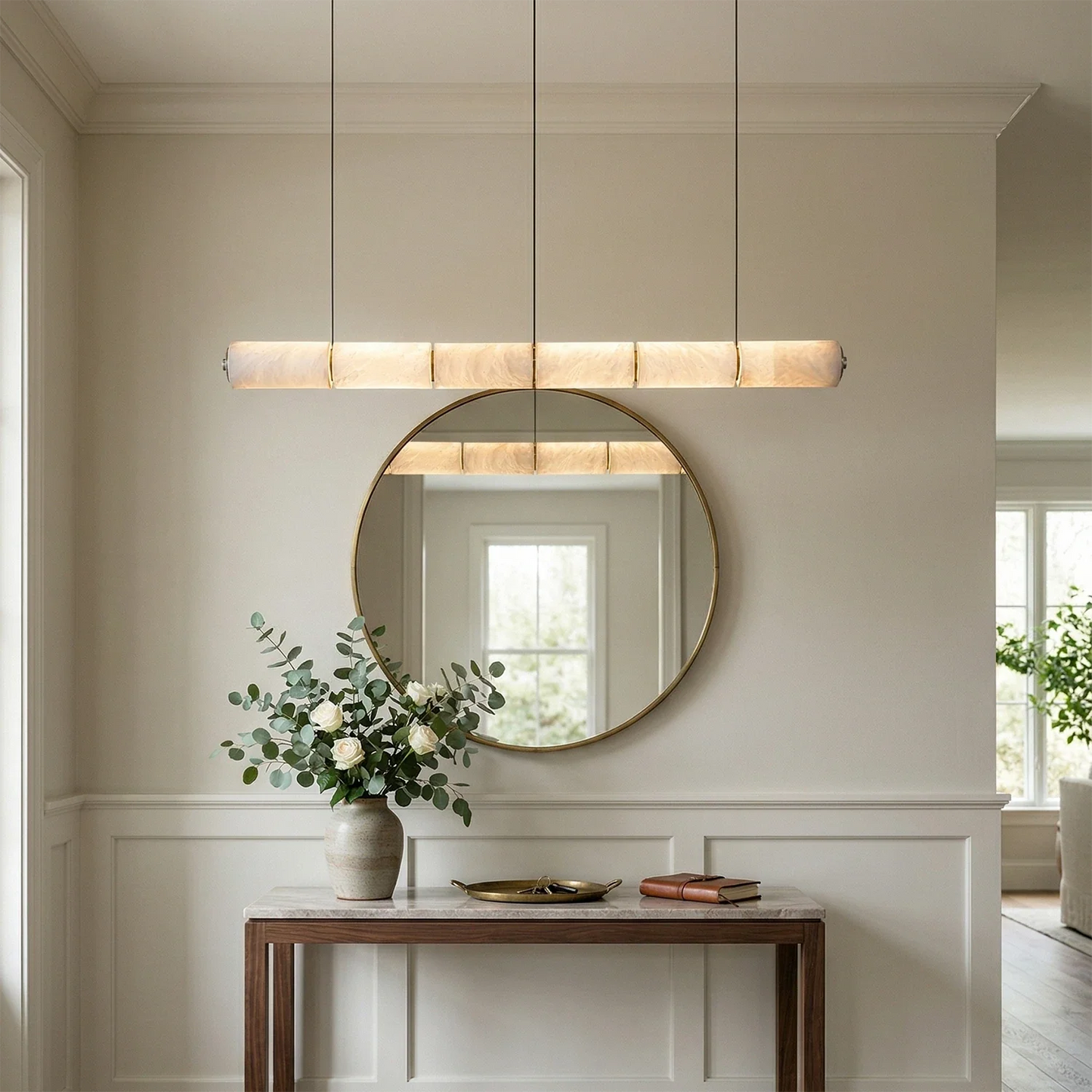 Linear Alabaster LED Chandelier