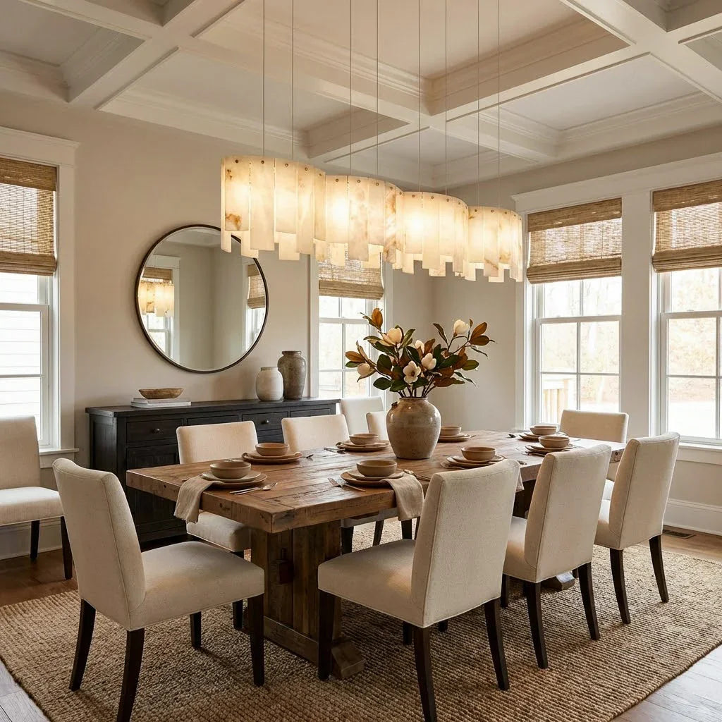 Linear Alabaster Panel Pendant Lamp