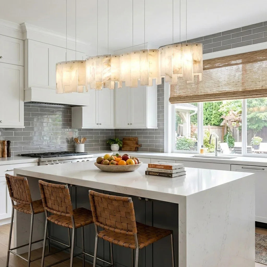 Linear Alabaster Panel Pendant Lamp