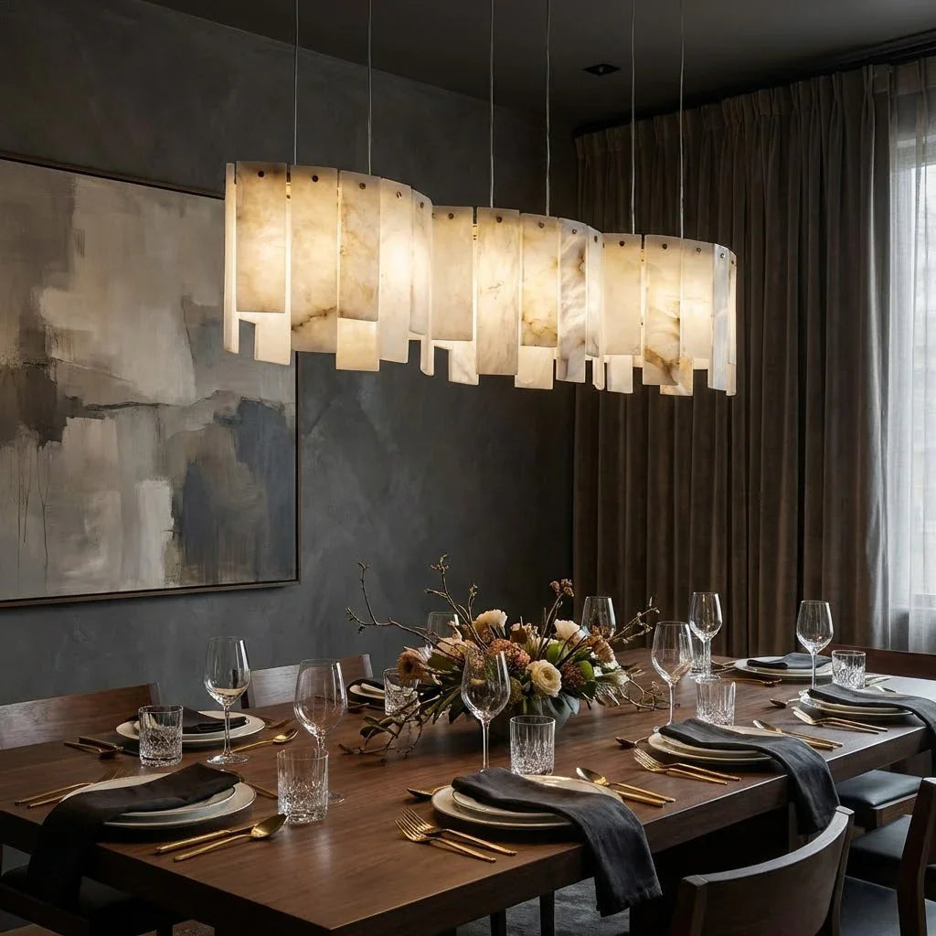 Linear Alabaster Panel Pendant Lamp