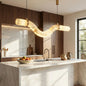 Linear Geometry Wave Alabaster Chandelier