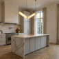 Linear Geometry Wave Alabaster Chandelier