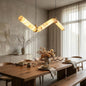 Linear Geometry Wave Alabaster Chandelier