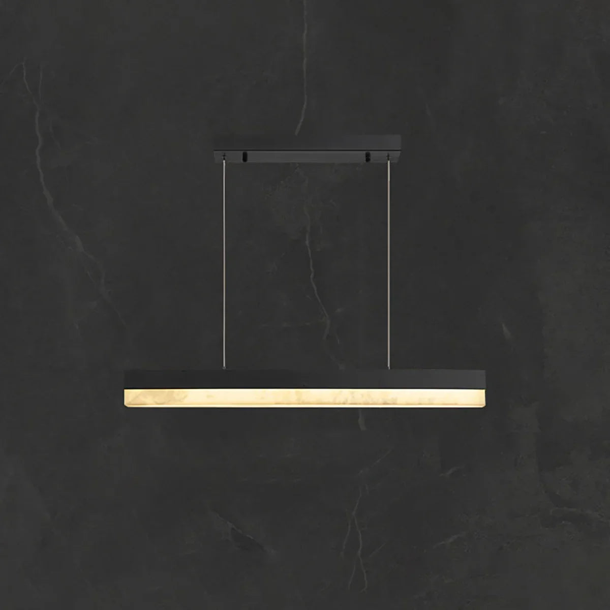 Linear Rectangular Alabaster Pendant Light