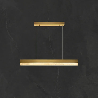 Linear Rectangular Alabaster Pendant Light