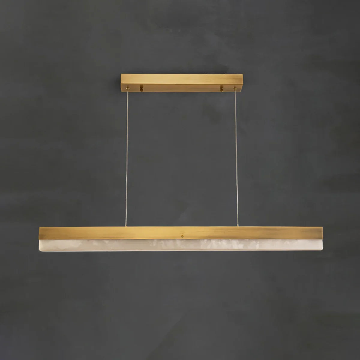 Linear Rectangular Alabaster Pendant Light