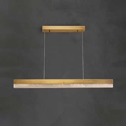 Linear Rectangular Alabaster Pendant Light