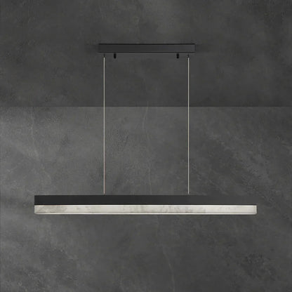 Linear Rectangular Alabaster Pendant Light