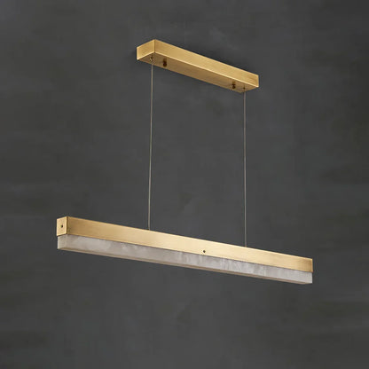 Linear Rectangular Alabaster Pendant Light
