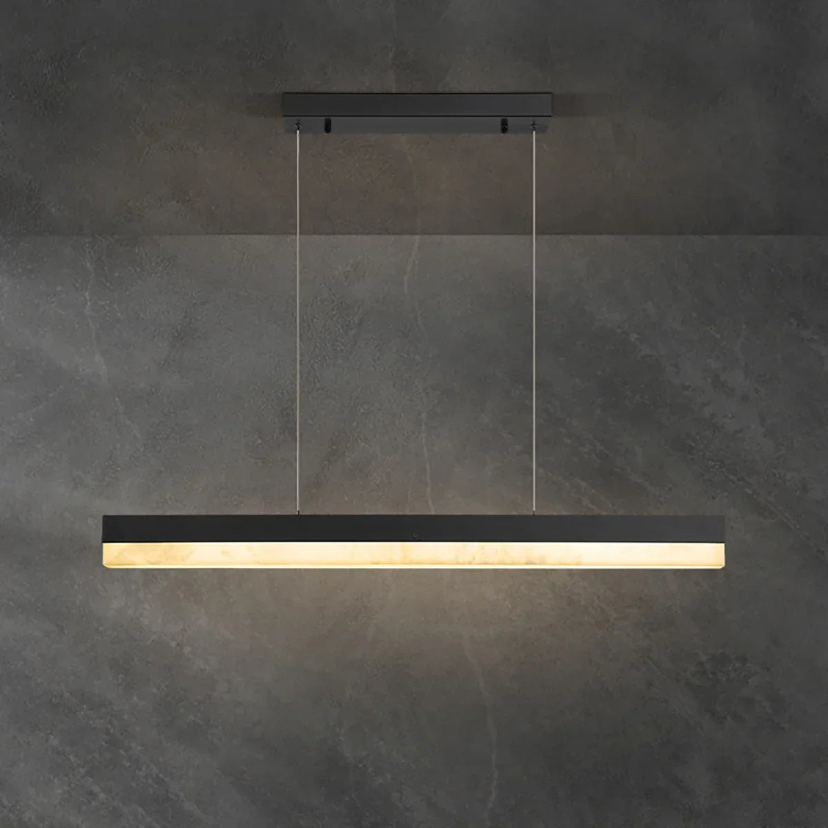 Linear Rectangular Alabaster Pendant Light