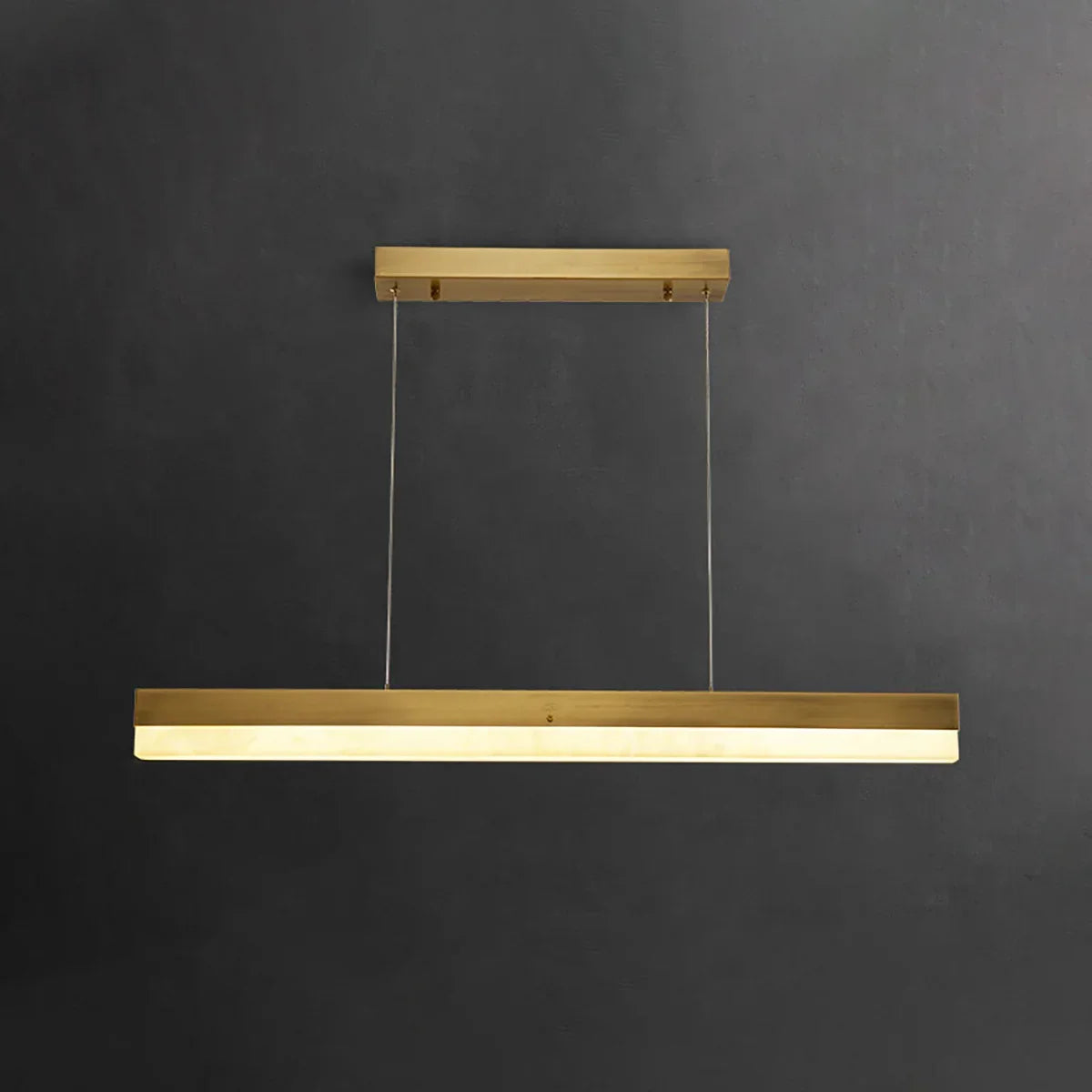Linear Rectangular Alabaster Pendant Light