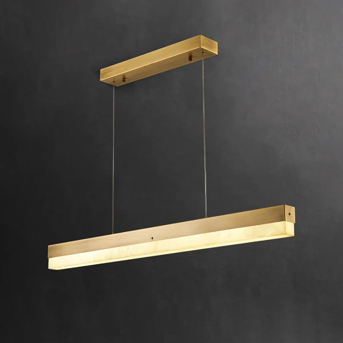 Linear Rectangular Alabaster Pendant Light