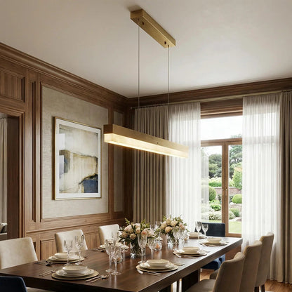 Linear Rectangular Alabaster Pendant Light