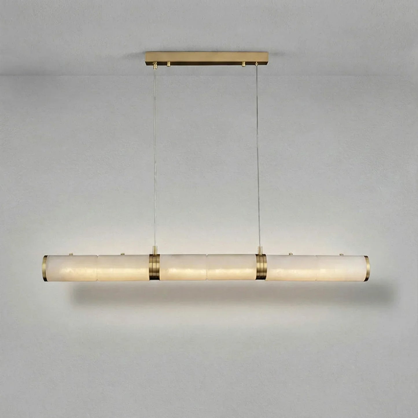 Linear Tubular Alabaster Pendant Light