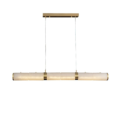Linear Tubular Alabaster Pendant Light