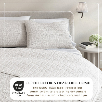 100% Cotton Honeycomb Waffle Garment Washed Quilt Set - Genevieve Collection