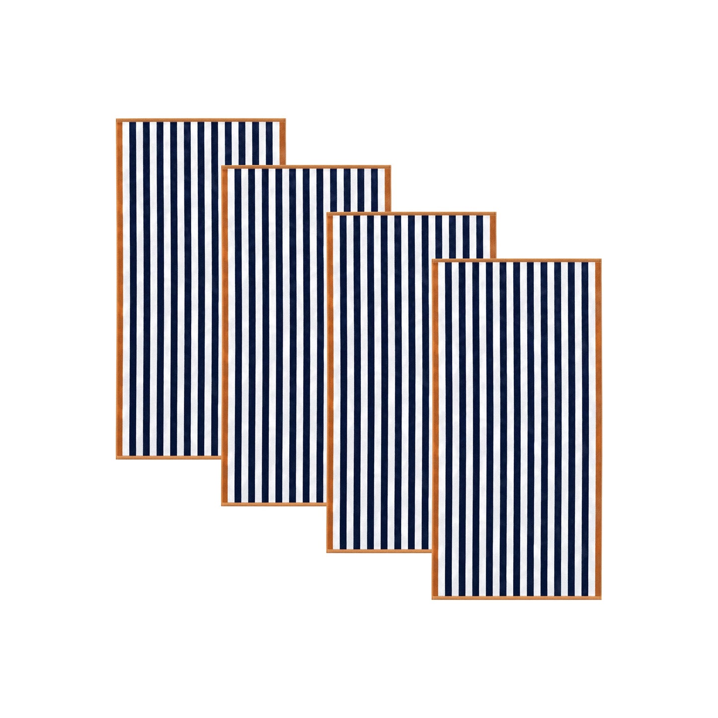 Oversized Striped Border Cabana Beach Towels - Santa Cruz.