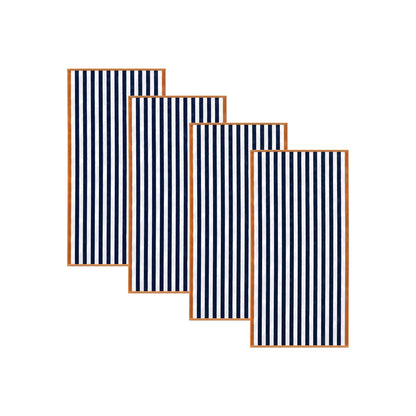 Oversized Striped Border Cabana Beach Towels - Santa Cruz.