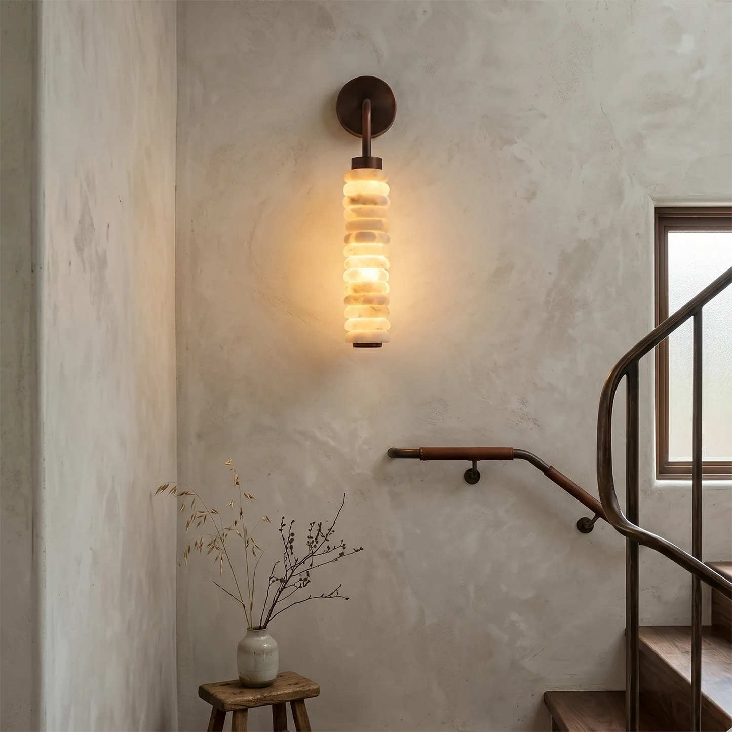 Spiral Alabaster Wall Lamp