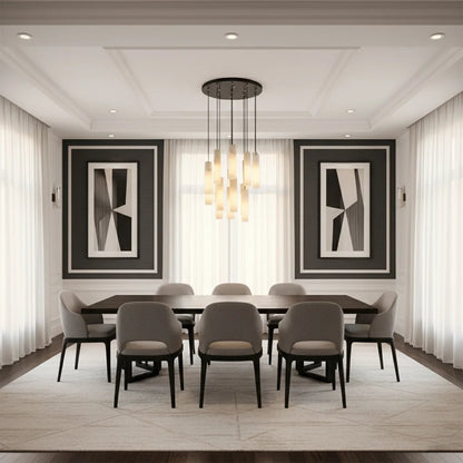 Luxury Alabaster Cylinder Cluster Chandelier