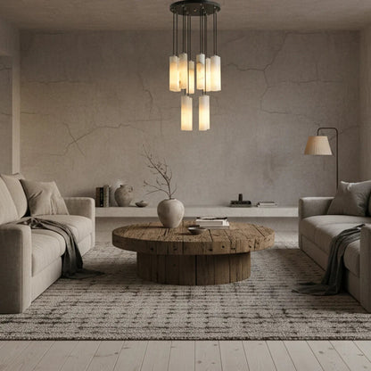 Luxury Alabaster Cylinder Cluster Chandelier