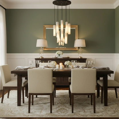 Luxury Alabaster Cylinder Cluster Chandelier
