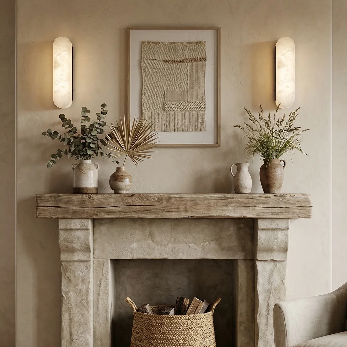 Luxury Alabaster Vertical Wall Lamp