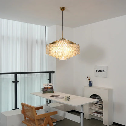 Luxury Capiz Shell Tiered Chandelier