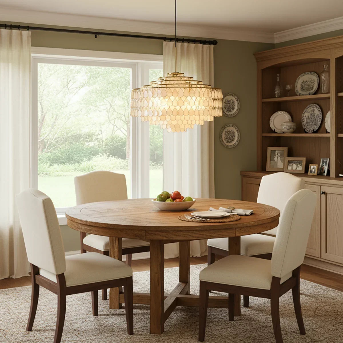 Luxury Capiz Shell Tiered Chandelier