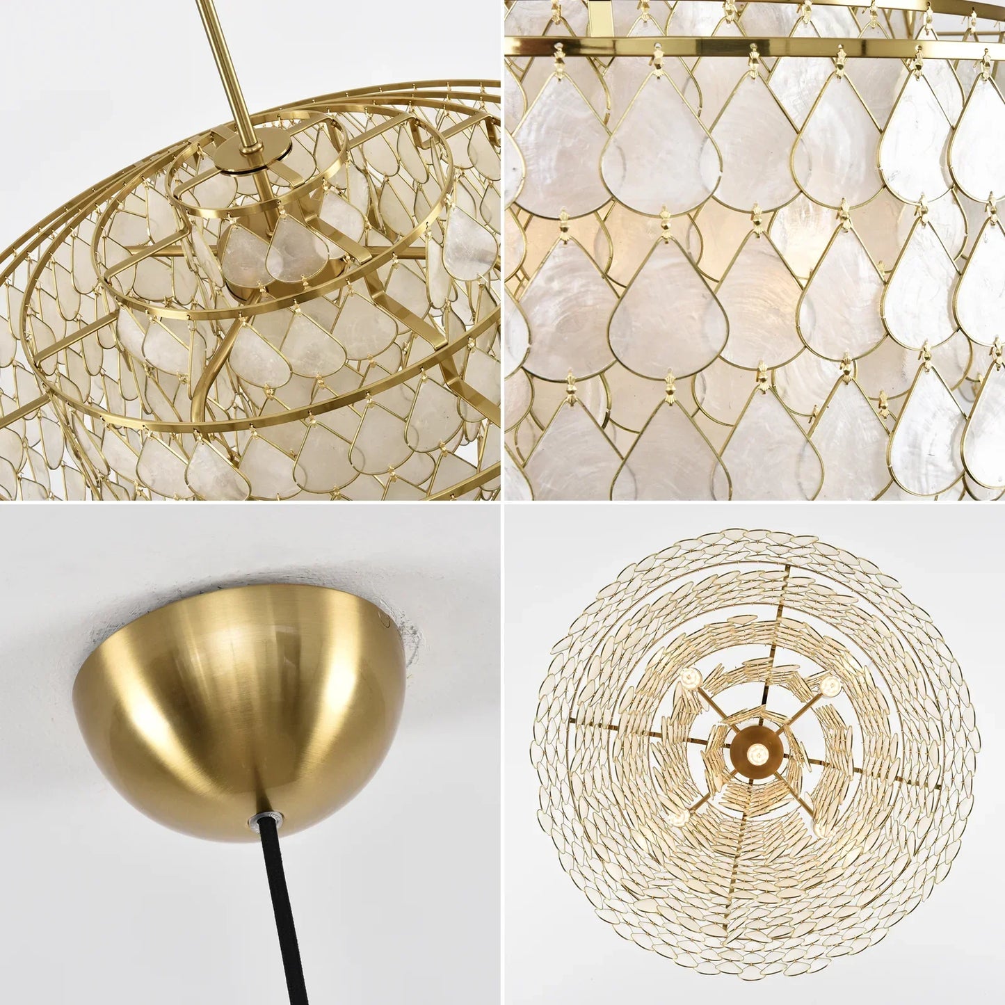 Teardrops Tiered Shell Chandelier