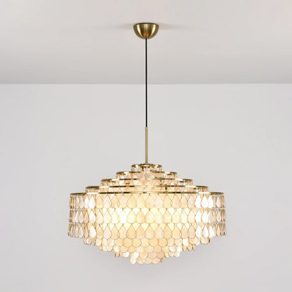 Luxury Capiz Shell Tiered Chandelier