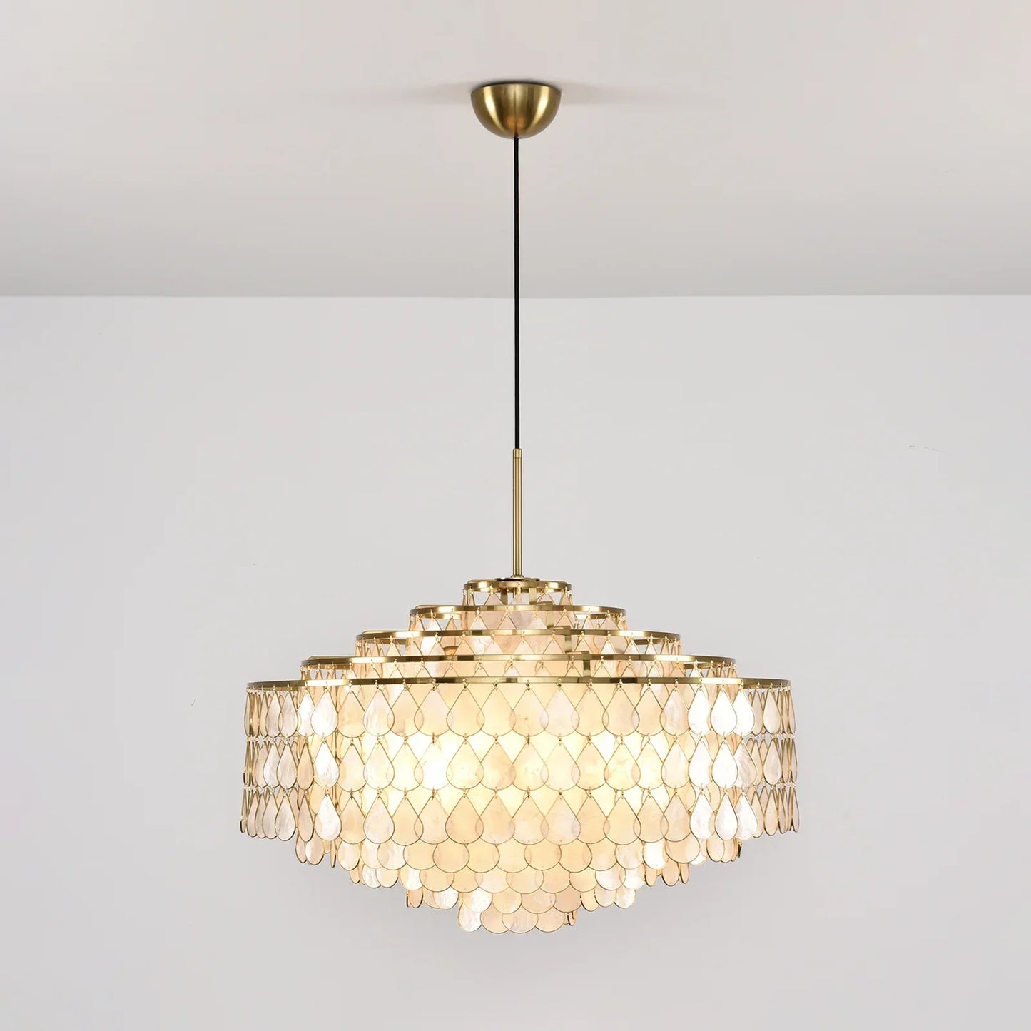 Teardrops Tiered Shell Chandelier